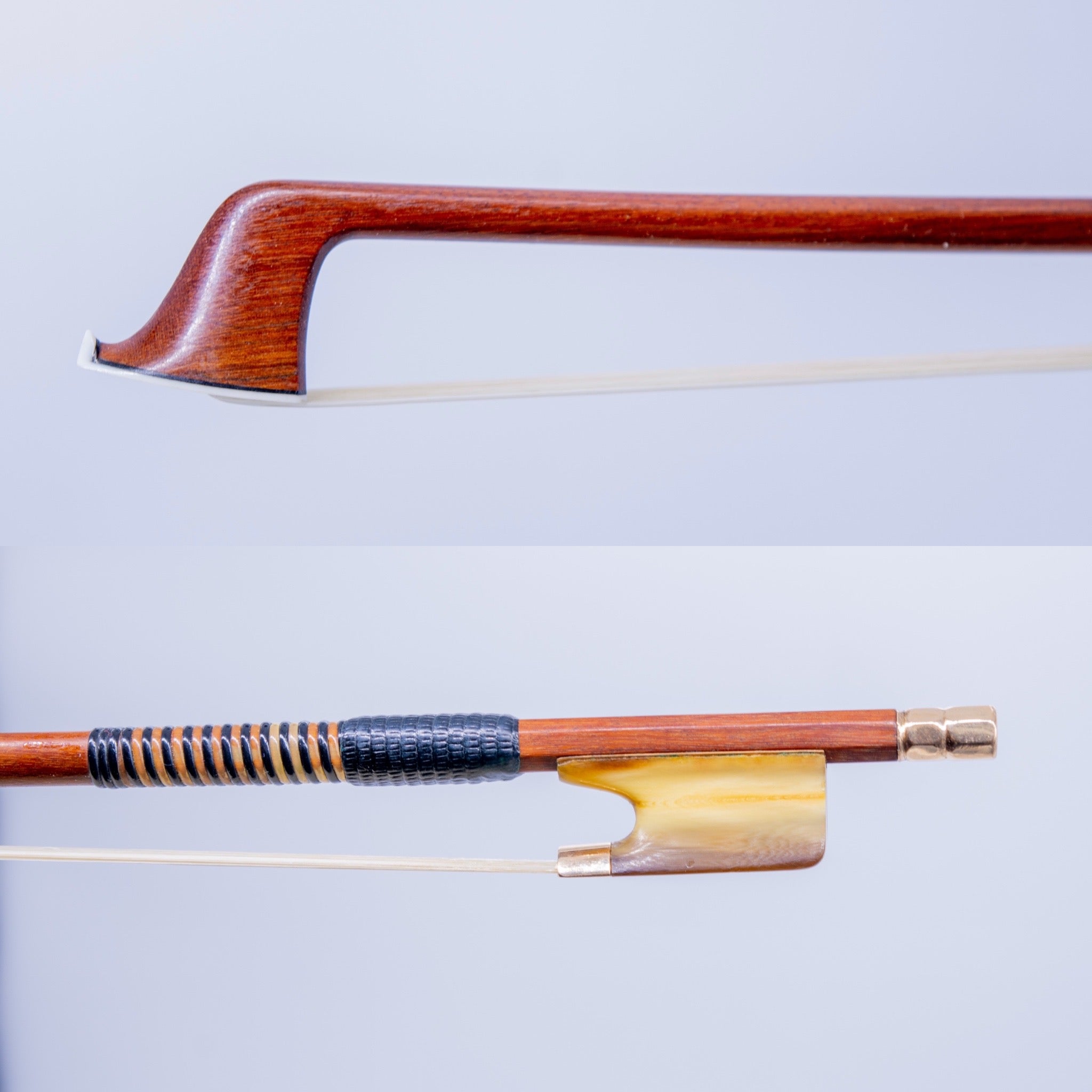 An Interesting Gold & Ox Horn Mounted Viola Bow; Possibly By Frank