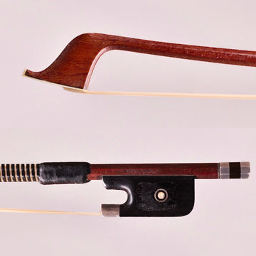 A Good Silver Mounted German Cello Bow Branded “Vuillaume”