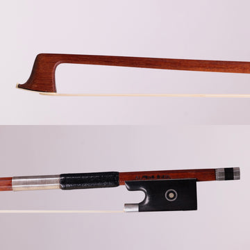 A Silver Mounted Violin Bow By Alfons Reidl, Germany.