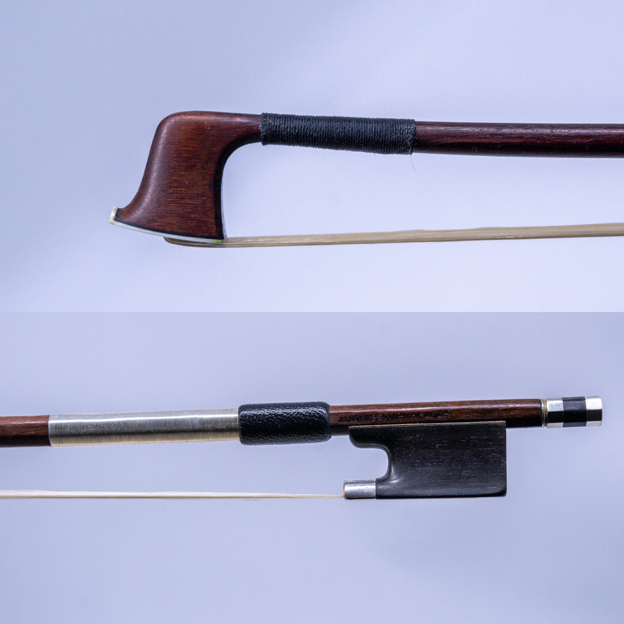 A Repaired Silver Mounted Violin Bow by Auguest Nurnburger-Suess