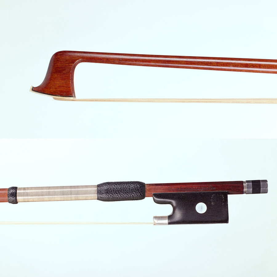 A Silver Mounted Violin Bow By H. R. Pfretzschner